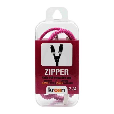 CABLE ZIPPER PARA ANDROID Y IPHONE 2A KROON